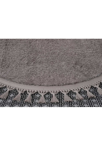 Vl Oval Comfort Ponpon Saçaklı Peluş Post Yolluk Kahverengi Oval Kahve P.saçak