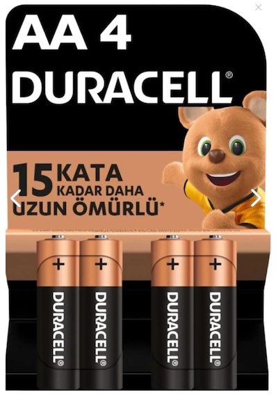 Duracell Aa Alkalin Kalem Pil 4'lü Paket 1,5 V Lr6/mn1500