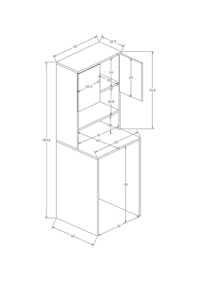 Buzkan % 100 Mdf Çamaşır Makinesi Dolabı Banyo Dolabı Beyaz