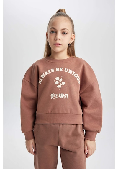 Defacto Kız Çocuk Relax Fit Bisiklet Yaka Baskılı Kalın Sweatshirt B4675A823WNBN569 Kahverengi Defacto Kız Çocuk Relax Fit Bisiklet Yaka Baskılı Kalın Sweatshirt B4675A823WNBN569 Kahverengi