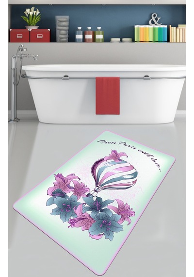 Purple Balloon 80X100  cm Djt Banyo Halısı Kaymaz Tabanlı Yıkanabilir