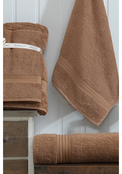 Eponj Home 2li Banyo Havlu Seti 90x160cm +50x90cm Ds Kahve Kahve