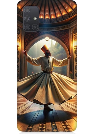Samsung Galaxy A71 Uyumlu Mevlevi Semazen Desenli Silikon Kılıf