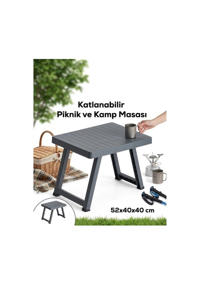 Antrasit Katlanır Piknik Masası Genel