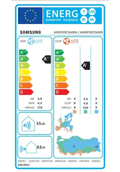 Samsung AR40F09C0AM/SK 9000 Btu Inverter Klima