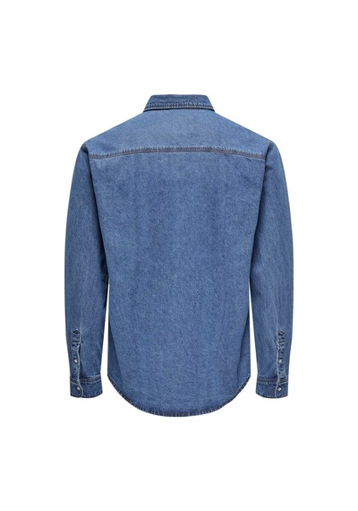 Only & Sons Erkek Göğüs Cepli Denim Gömlek - 22023247 001