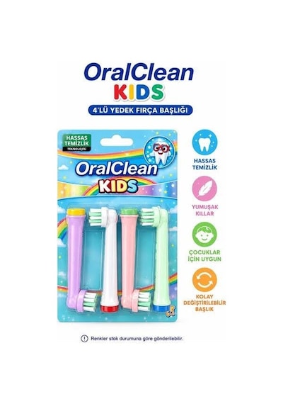 Oral Clean Kıds 4'lü Yedek Diş Fırçası Başlığı