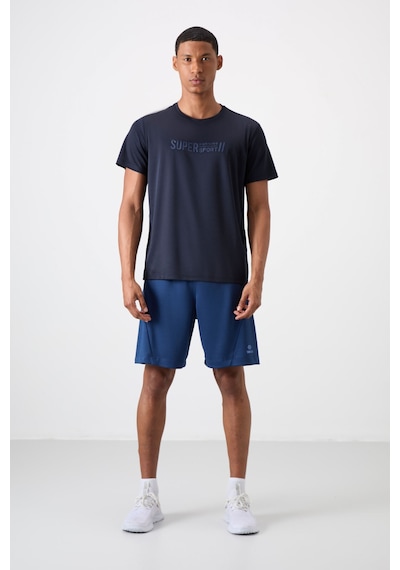 Tommy Life Lacivert Polyester Nefes Alan Dokulu İnce Esnek Standart Fit Erkek Performans T-shirt - 88385 Lacivert