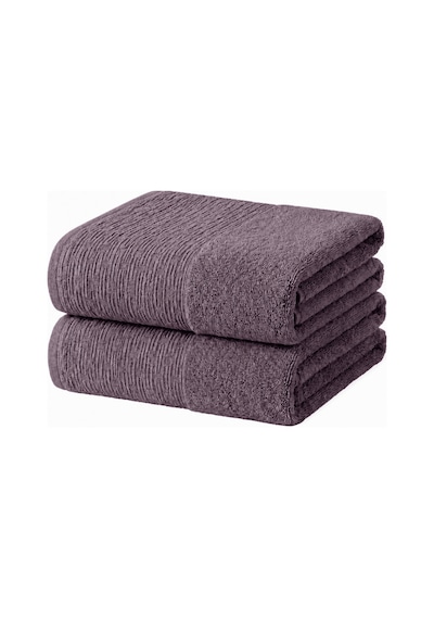 2'li Büyük Boy Banyo Havlusu 90x150 Cm %100 Pamuk Siena Collection 650 Gr Mürdüm