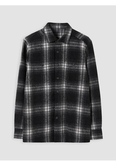 Lcwaıkıkı Classic Siyah Relax Fit Ekose Gabardin Erkek Gömlek