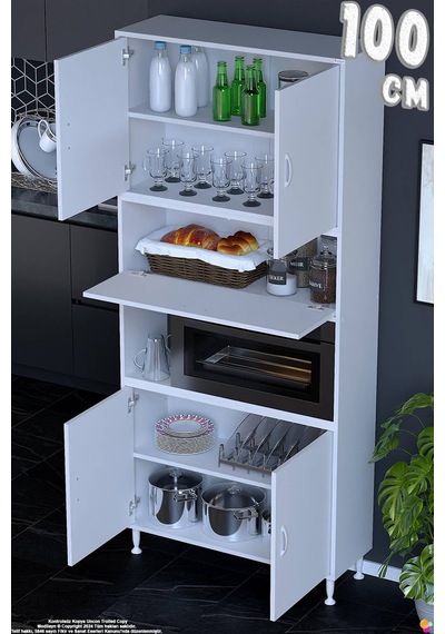 Işıl 100 Cm Mikrodalga/fırın Dolabı Kapaklı Orta Bölmeli Çok Amaçlı Kiler Banyo Dolabı 100x213x32 Cm Beyaz Işıl 100 Cm Mikrodalga/fırın Dolabı Kapaklı Orta Bölmeli Çok Amaçlı Kiler Banyo Dolabı 100x213x32 Cm Beyaz