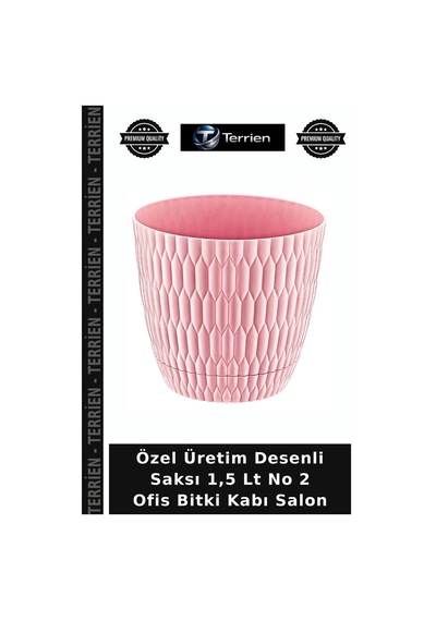 Özel Üretim Desenli Saksı 1,5 Lt No 2 Ofis Bitki Kabı Salon