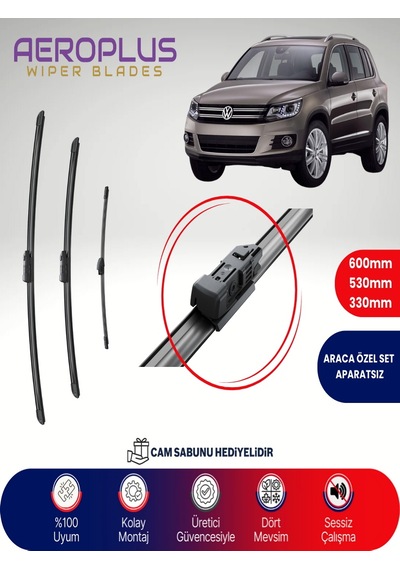 Aeroplus Vw Tiguan Ön Arka Muz Silecek Takımı 2007-2017