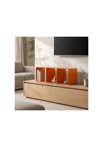 Node 3'lü Modüler Metal Tezgah Üstü Mutfak Rafı Ve Kahve Köşesi Standı 49x16 Cm Turuncu - 943947129 Turuncu