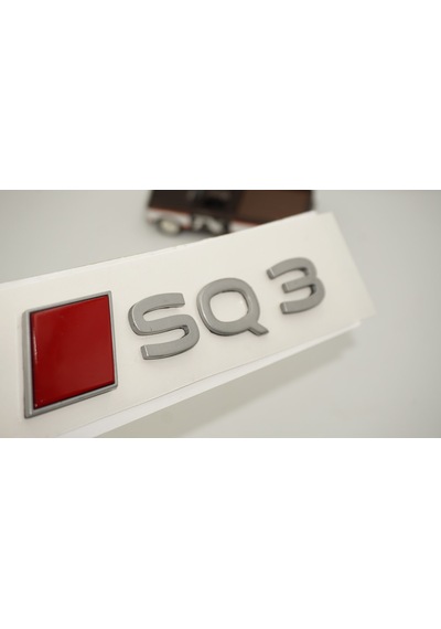 Dk Tuning Sq3 2025+ Bagaj Kırmızı Gümüş Yazı Logo Arma Audi İle Uyumlu Bagaj Arma