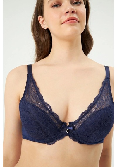 Pierre Cardin Eros 310 Lacivert Emmly Balenli Kaplı Üçgen Tek Sütyen Lacivert