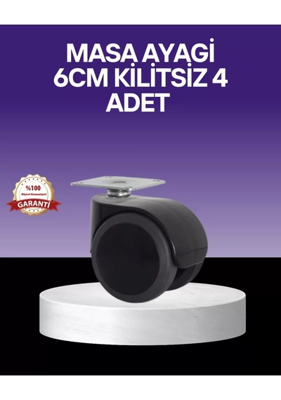 Home Çok Amaçlı Kilitsiz Masa Ayağı Tekerleği 6 Cm Çok Renkli