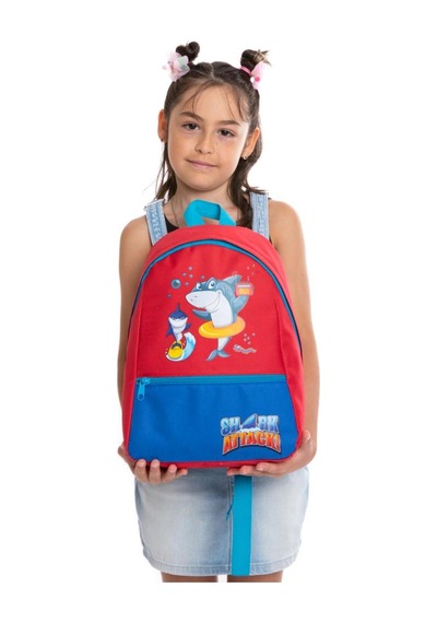 Superbag Erkek Çocuk Anaokulu Çantası Balık Desenli Sırt Çantası Kreş Çantası Mavi