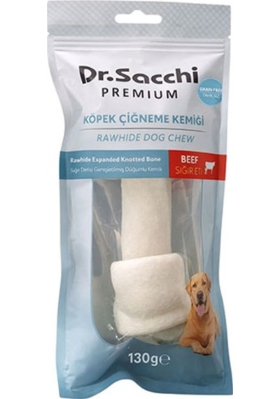 Dr.sacchi Premium Sığır Etli Sığır Derisi Genişletilmiş Düğüm Kemik Tahılsız Köpek Ödülü 7-8 1li 130 Gr 109-30017.01