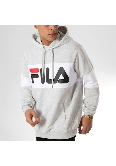 Açık Gri Fila Erkek Kapşonlu Sweatshirt Night Blocked 687001 Açık Gri