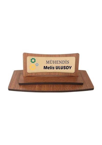 Mühendislere Özel Ahşap Ofis Masa İsimliği