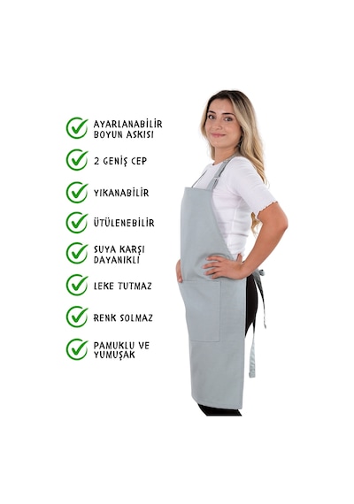 Sevilya Simple Ayar Askılı Mutfak Önlüğü Turkuaz