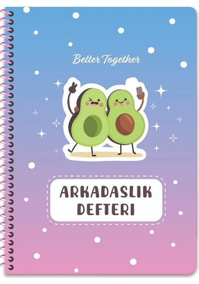 Keskin 16 23 Spiralli Sert Karton Kapak Arkadaşlık Defteri - No:01 Çok Renkli