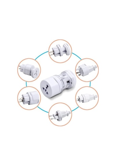 Lexroo Seyahat Universal Çevirici 3in1 Priz Adaptörü Kompakt Tasarım 150 Ülke İle Uyumlu 250v 13a