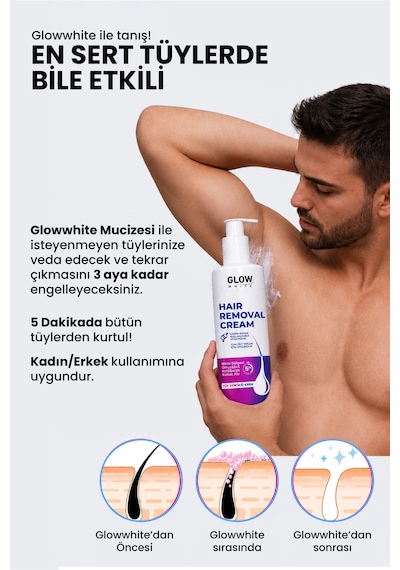 Glow Whıte Tüy Dökücü Krem Tüy Oluşumunu Geciktirici Etkili