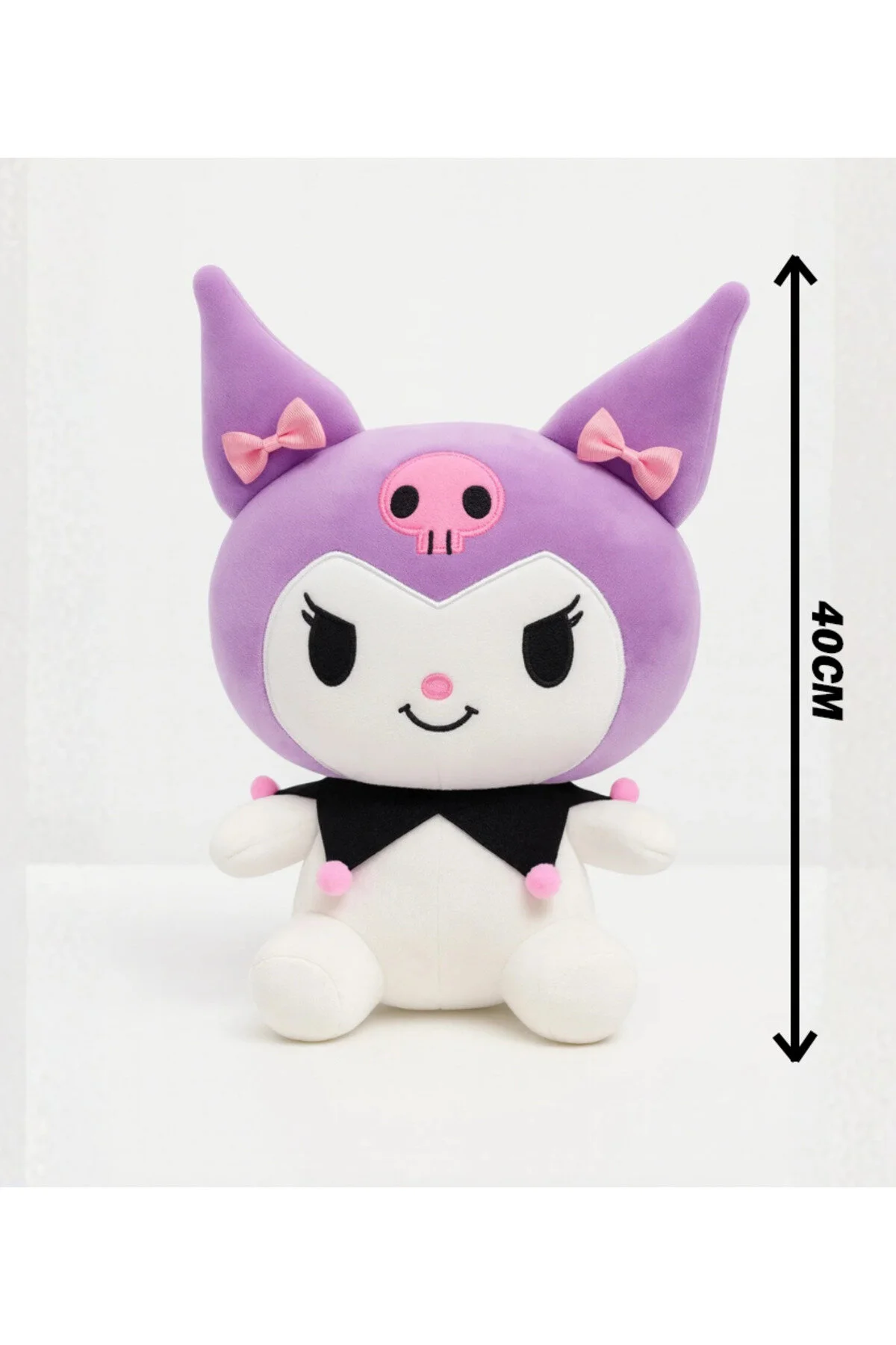 Kuromi Peluş Oyuncak 40cm+ Deri Çanta Hediyelik Set Mor