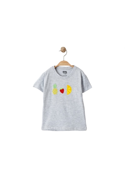Lonca Kız Çocuk Mini Ananas Çilek Limon Baskılı Tshirt
