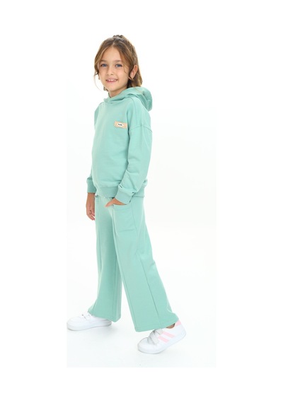 Toontoy Kids Toontoy Kız Çocuk Kapüşonlu Göğsü Armalı Eşofman Takım Yeşil