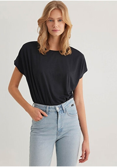 Mavi Lux Touch Modal Basic Siyah Kadın T-shirt M167245-900 SIYAH