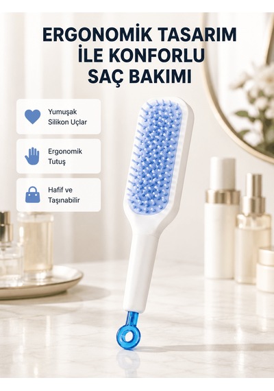 Pratik Mekanizmalı Saç Tarağı Kendi Kendini Temizler, Taşınabilir Tkndy-bsva4969 Hoparlör 17561931
