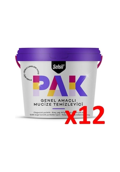 Selsil Pak Genel Amaçlı Mucize Temizleyici 500 Gr. X12 Adet Selsil Pak 12