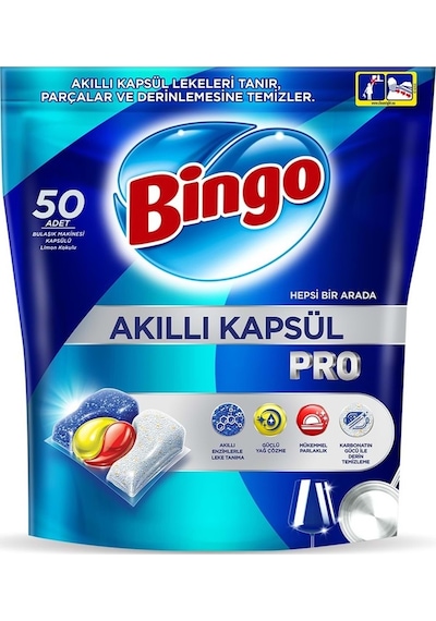 Akıllı Kapsül Pro Bulaşık Makinesi Deterjanı Tableti 200 Adet Limon Kokulu 4pk 50