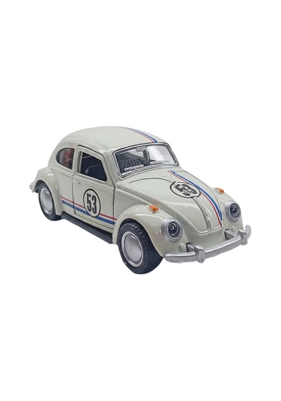 1:36 Ölçek Metal Vosvos Çek Bırak Araba Kapıları Açılan Oyuncak 1947 Volkswagen Beetle - Beyaz