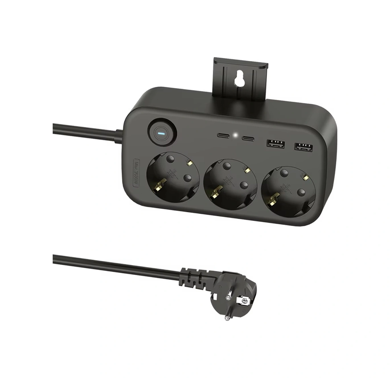 3680w Akım Ve Çocuk Korumalı 2-usb A 2-type C Girişli Duvar Aparatlı 1,5 m