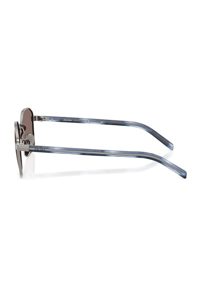 Prada Pr C50s 5av05c 51 Unisex Polarize Geometrik Gri Metal Güneş Gözlüğü Gri