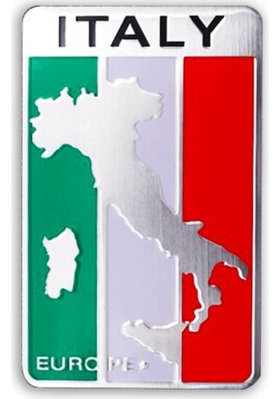Italya Bayrağı Harita Tasarımlı Alüminyum Sticker Etiket