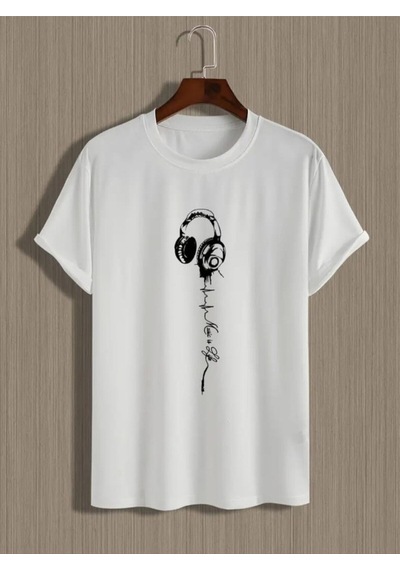 Panda Baskı Tekstil Listen Özel Tasarım Tshirt Beyaz