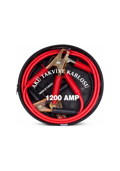 Akü Takviye Kablosu,1200 Amper, 2,3 Metre Uzunluk, Profesyonel Heavy Duty, Güçlü Timsah Kıskaçlı, Bakır İletken, Made İn Turkey