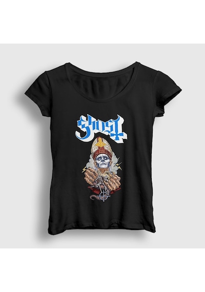 Presmono Kadın Hands Ghost T-shirt Siyah