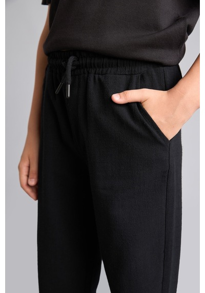 Defacto Klasik Düz Paça Kumaş Pantolon Erkek Çocuk H4584a826aubk27 Siyah-bk27
