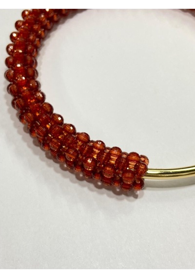 Karantuhafiye Çanta Sapı / Plastik İncili Boncuklu Çanata Sapı / 1 Adet Amber Amber