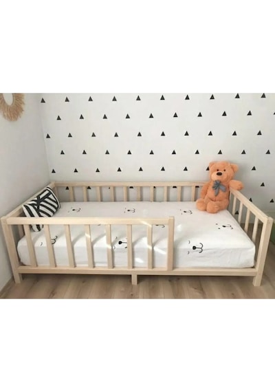 Asel Montessori Yatak Doğal Masif Çam Karyola 90x190 Yatak Uyumlu