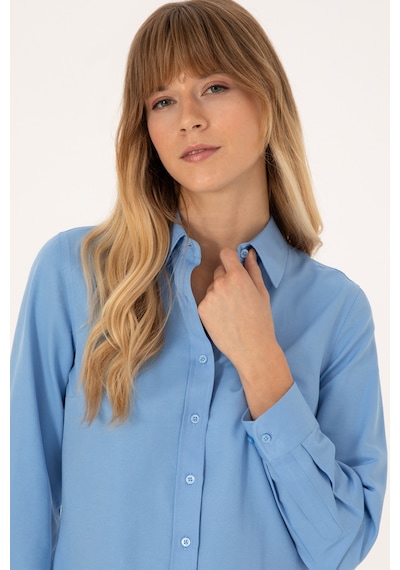 U.S. Polo Assn. Kadın Açık Mavi Uzun Kollu Basic Gömlek 50316711-VR003