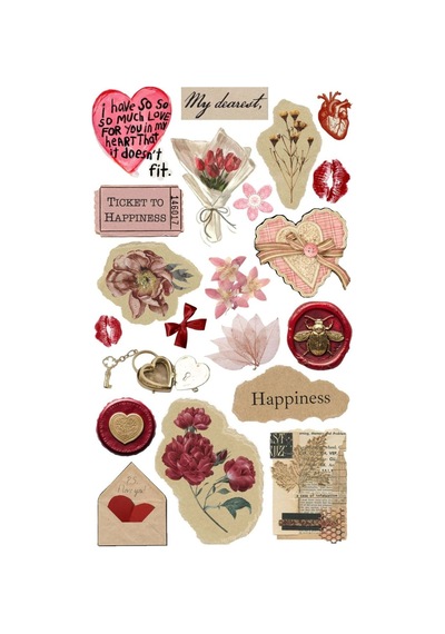 5'li Vintage Temalı 109 Adet Sticker Seti Ajanda Planner Journal Sticker Set1 Diğer