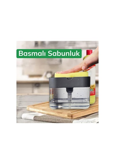 Buççin Online Mağaza İkisi Bir Arada Basmalı Pratik Sıvı Sabunluk Pompası Ve Bulaşık Yıkama Süngeri Haznesi Glbl-stl57 Çok Renkli