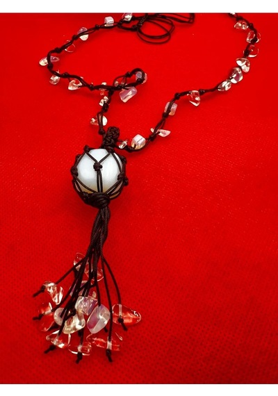 Sertifikalı Opal Doğal Taş Kolye El Yapımı Handmade A Kalite Çok REnkli